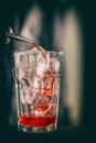 Pouring red sweet drink Royalty Free Stock Photo