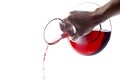 Pouring Red Wine from a Decanter Royalty Free Stock Photo