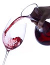 Pouring Red Wine from a Decanter Royalty Free Stock Photo