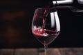 Pouring red wine to glass party restaurant bar gourmet celebration luxury taste splashing grape alcohol expensive drink Royalty Free Stock Photo