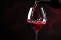 Pouring red wine to glass party restaurant bar gourmet celebration luxury taste splashing grape alcohol expensive drink Royalty Free Stock Photo