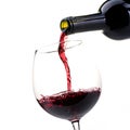 Pouring red wine into a wineglass Royalty Free Stock Photo