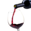 Pouring red wine into a wineglass Royalty Free Stock Photo