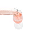Pouring rose champagne from bottle into glass Royalty Free Stock Photo