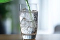 Pouring soda water from bottle into glass Royalty Free Stock Photo