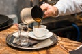 Pouring Turkish Coffee Royalty Free Stock Photo