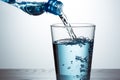 Pouring water from bottle into glass Royalty Free Stock Photo