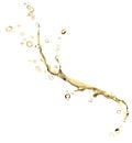 Pouring wave or flow splash, liquid background, apple juice or olive oil splash, isolated, 3d rendering