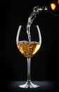 Pouring white wine into a glass Royalty Free Stock Photo