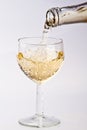 Pouring white wine into a glass Royalty Free Stock Photo