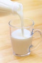 Pouring yoghurt into a glass Royalty Free Stock Photo