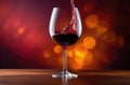 pours red wine into a glass, wine tasting, wine expert, sommelier, winery concept