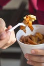 Poutine bowl closeup