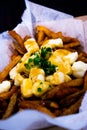 Poutine for lunch, yummy food