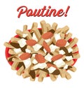 Poutine meal illustration with sausages topping