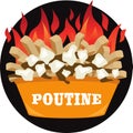 Poutine quebec meal with french fries gravy and cheese curds illustration