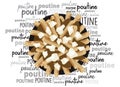 Poutine quebec meal with french fries word cloud