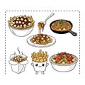 Poutine Vector Illustration with French Fries, Cheese Curds, and Gravy 3 Royalty Free Stock Photo