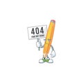 Pouting with bring board cartoon pencil in the cute character Royalty Free Stock Photo