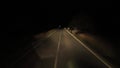 Pov driving on a dark road hyper lapse