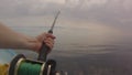 POV fisherman fishing