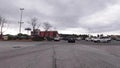 POV FPV driving driving towards Applebees restaurant