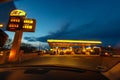 POV point of view of driver arriving at Jet Tankstellen fuel sta Royalty Free Stock Photo