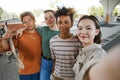 Teenagers Taking Selfie POV Royalty Free Stock Photo