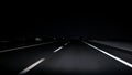 POV view of car driving on road of highway at night in Spain. Empty road Royalty Free Stock Photo