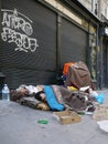 Urban Poverty - Homeless people in downtown Porto