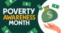 poverty awareness month to eradicate poverty Royalty Free Stock Photo