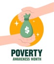 poverty awareness month to eradicate poverty Royalty Free Stock Photo