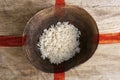 Poverty concept, bowl of rice with England flag