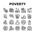 Poverty Destitution Collection Icons Set Vector Royalty Free Stock Photo