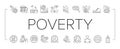 Poverty Destitution Collection Icons Set Vector . Royalty Free Stock Photo