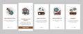 Poverty Destitution Onboarding Icons Set Vector Royalty Free Stock Photo