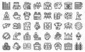 Poverty icons set outline vector. Volunteer charity