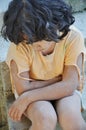 Poverty and poorness on the expression of children Royalty Free Stock Photo