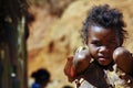 Poverty, portrait of a poor little African girl Royalty Free Stock Photo