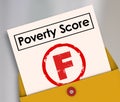 Poverty Score F Grade Report Card Failure Hunger Poor Conditions