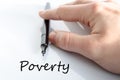 Poverty text concept