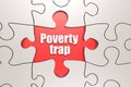 Poverty trap word on jigsaw puzzle