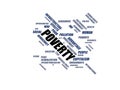 POVERTY - word cloud wordcloud - terms from the globalization, economy and policy environment Royalty Free Stock Photo