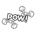 Pow comic words in speech bubble isolated icon Royalty Free Stock Photo