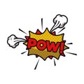Pow comic words in speech bubble isolated icon Royalty Free Stock Photo