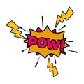 Pow comic words in speech bubble isolated icon Royalty Free Stock Photo