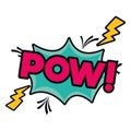 Pow comic words in speech bubble isolated icon Royalty Free Stock Photo