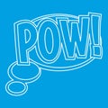 Pow, speech bubble icon, outline style Royalty Free Stock Photo