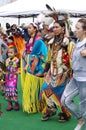 Pow-wow dancers of the plains tribes of Canada Royalty Free Stock Photo