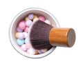 Powder balls with makeup brush